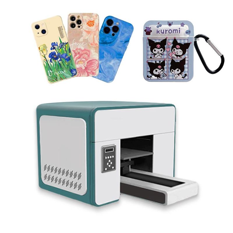 Inkjet A3 UV Hybrid Printer In Glass Mesin Pencetak Cover Seluler 8 Warna