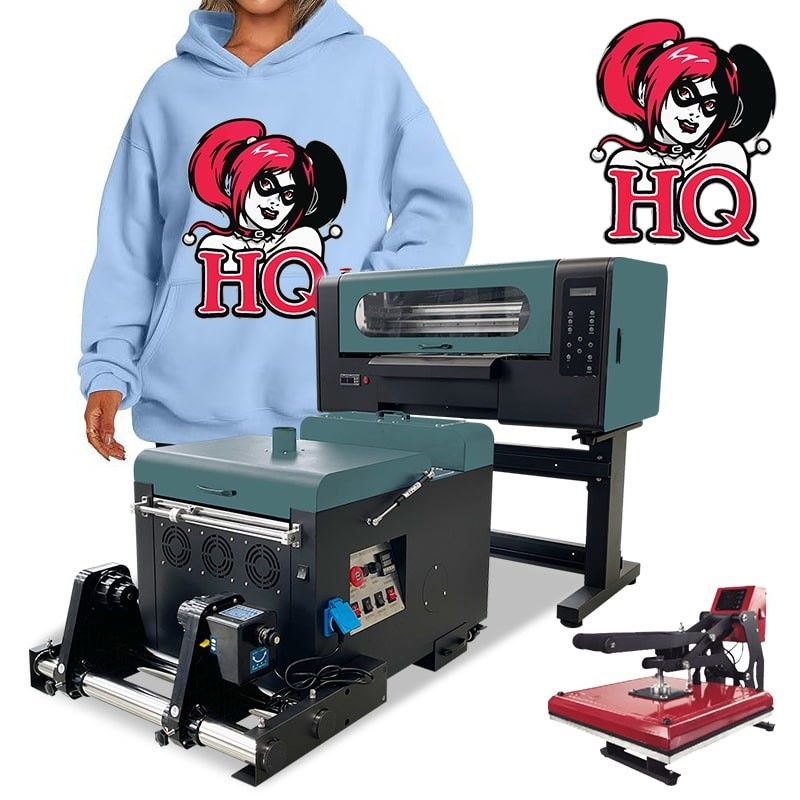 A3 PET Film Printer DTF T-Shirt Mesin Pencetakan Dengan Shaking Powder Machine untuk Kepala Tarik