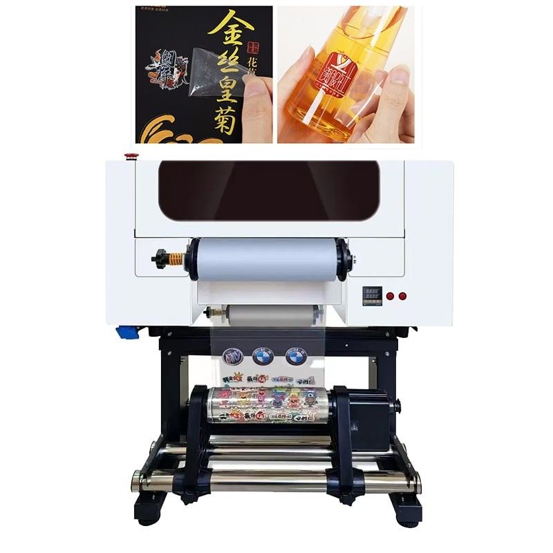 2024 A3 UV DTF Printer Logo Mencetak 30CM UV DTF Printer dengan Laminating untuk Stiker