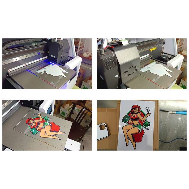 8 Channel Printhead Digital UV Flatbed Printer untuk Akrilik Metal Gloss Plastic Material Printing
