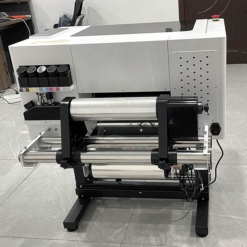A3 UV DTF Printer CMYK Putih Varnish Warna DTF UV Printer Logo Pencetakan Mesin DTF UV