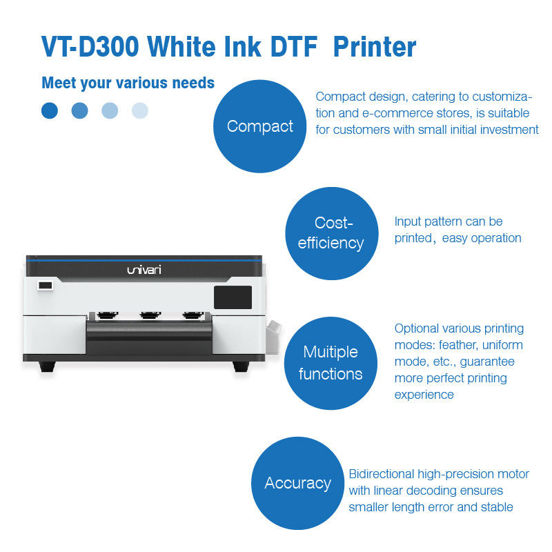 2024 Putih Digital A3 DTF Printer XP600 Pet Film 13 Inch Untuk Setiap Tekstil